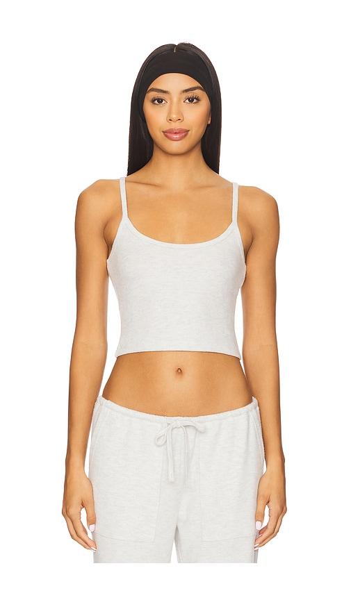 wellbeing + beingwell shiloh tank in light grey.