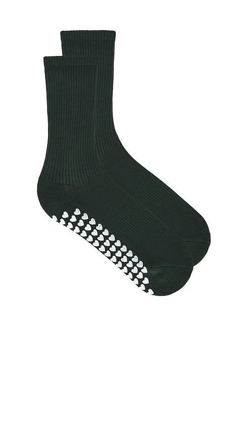 wellbeing + beingwell tube grip sock in dark green.