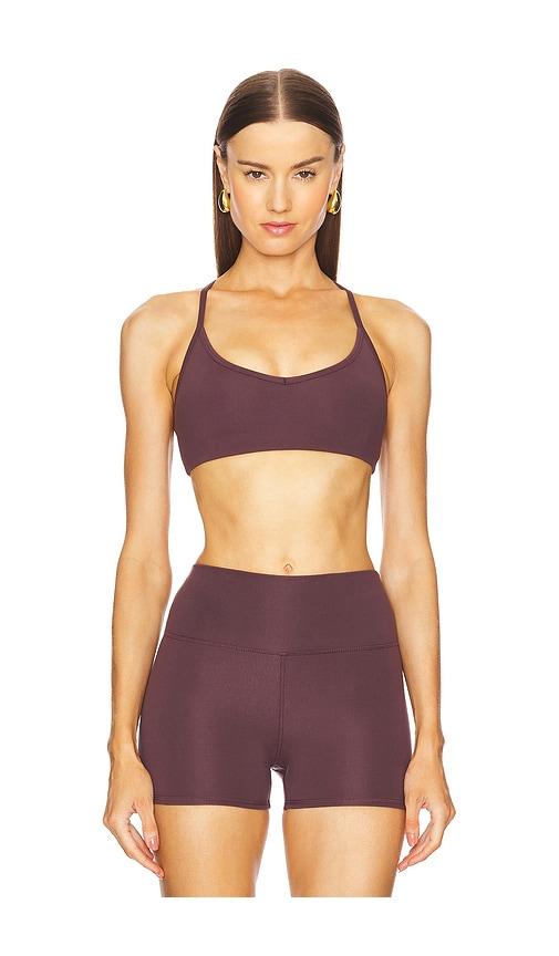 wellbeing + beingwell willa sports bra in wine.