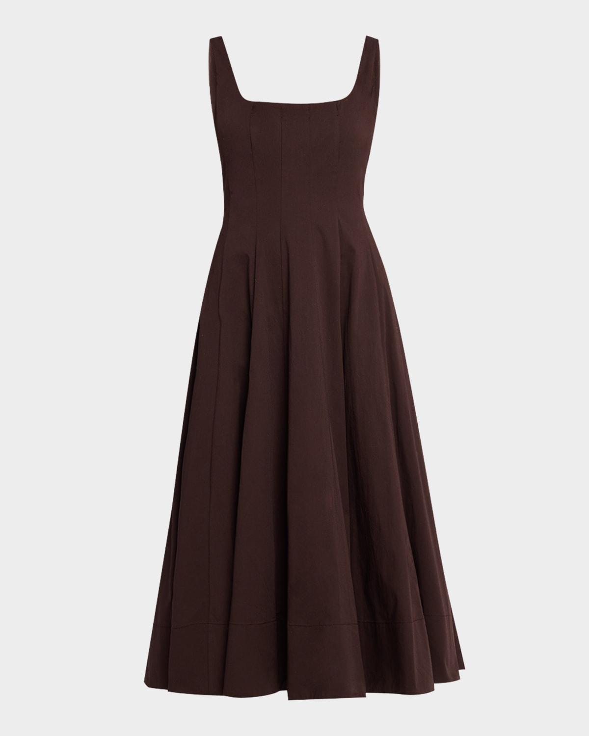 wells short-sleeve poplin midi dress