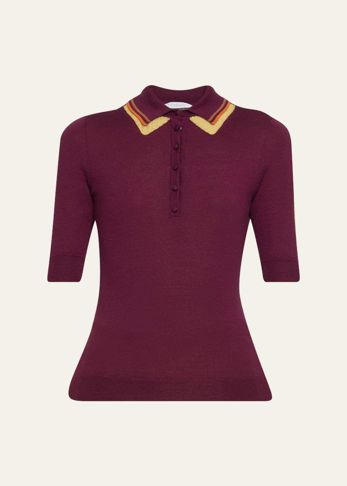 wendelyn cashmere-silk polo top