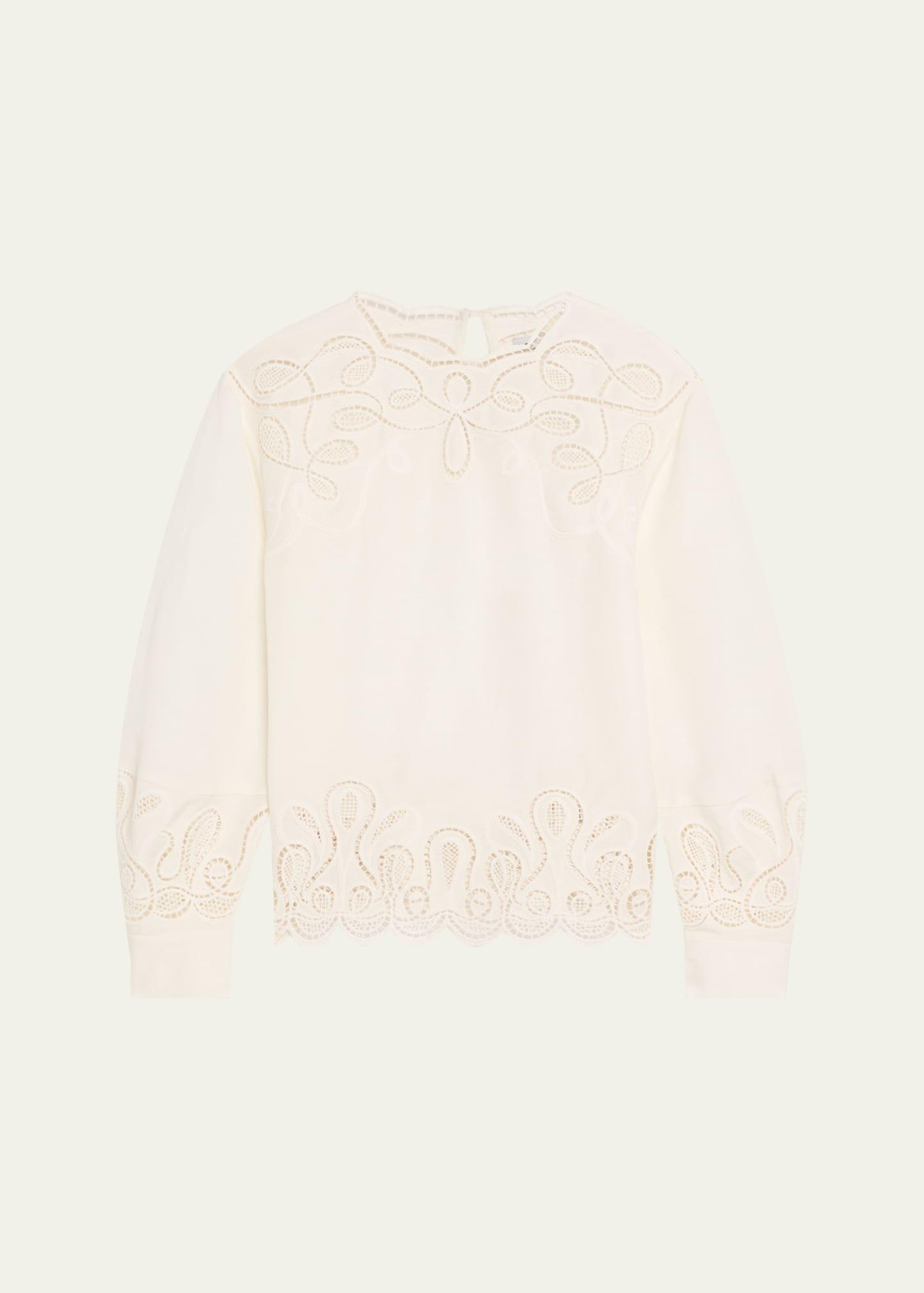 wendlyn embroidered long-sleeve top