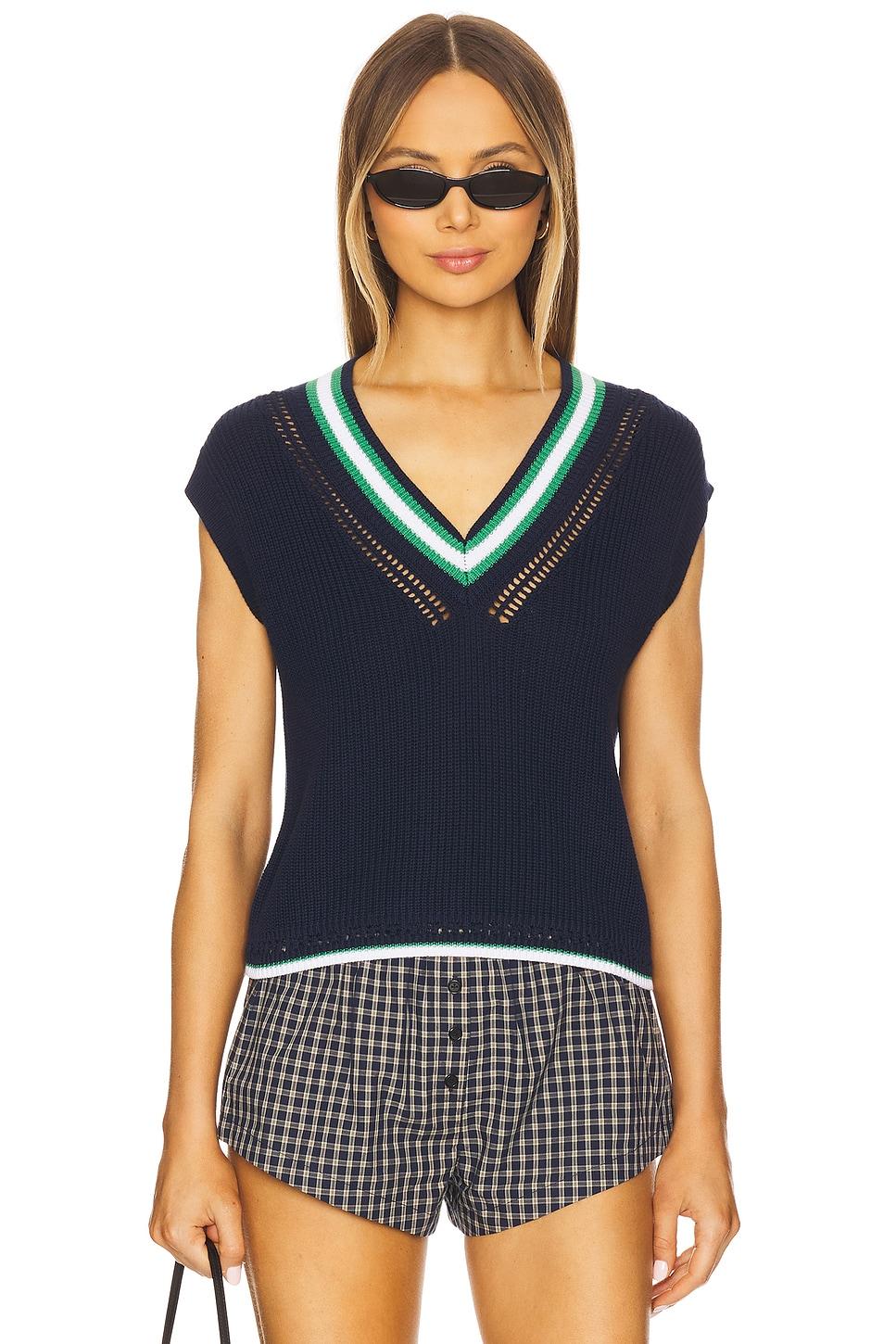 wendy varsity crochet v-neck vest