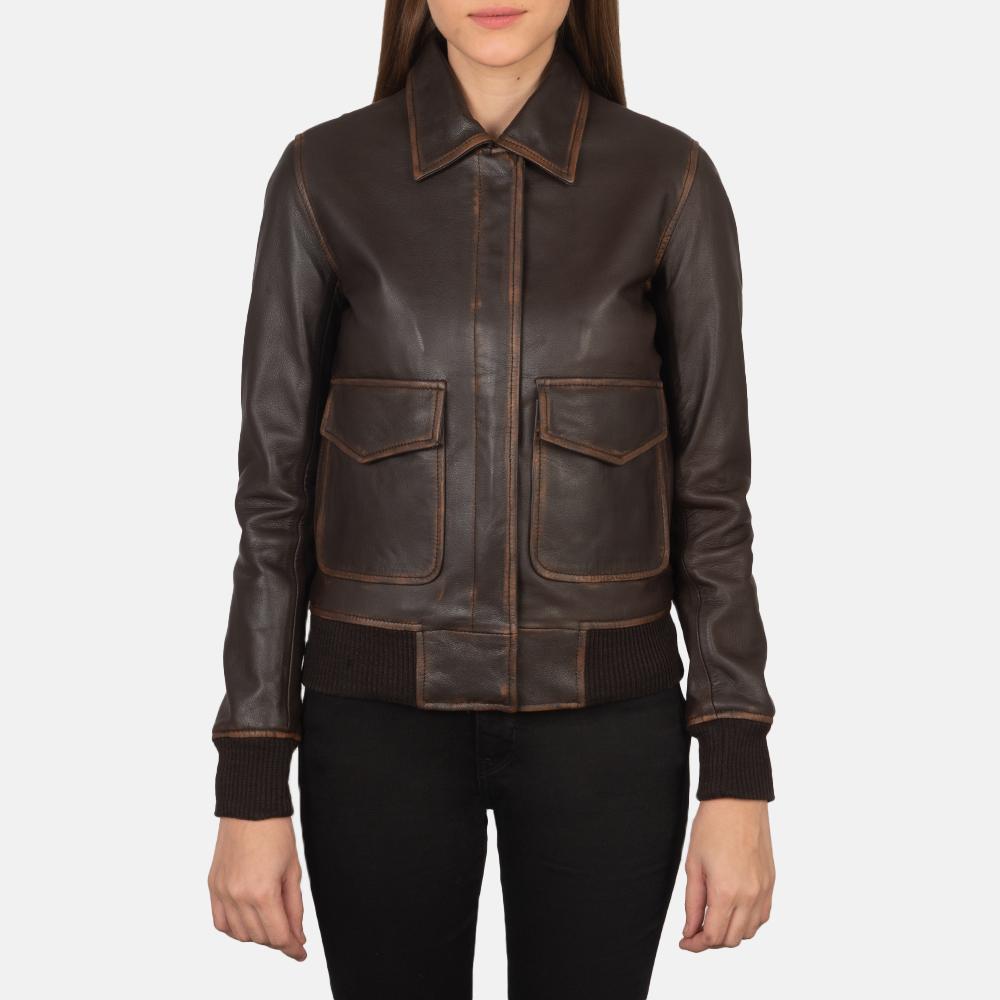 westa a-2 brown leather bomber jacket