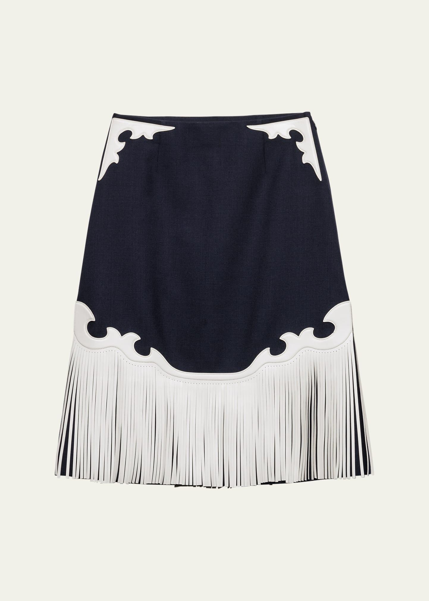 western leather fringe skirt