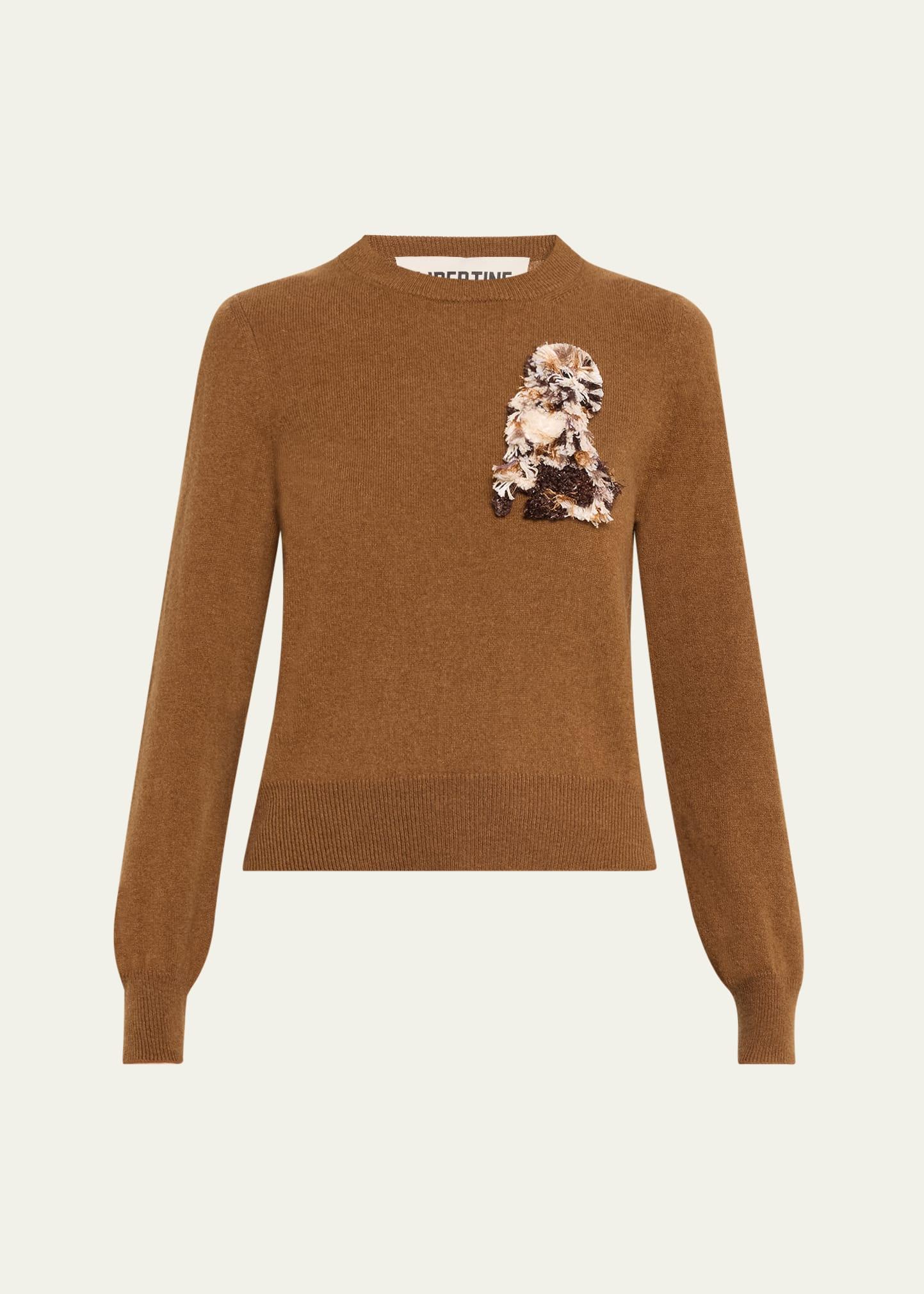 westminster embroidered shrunken cashmere sweater