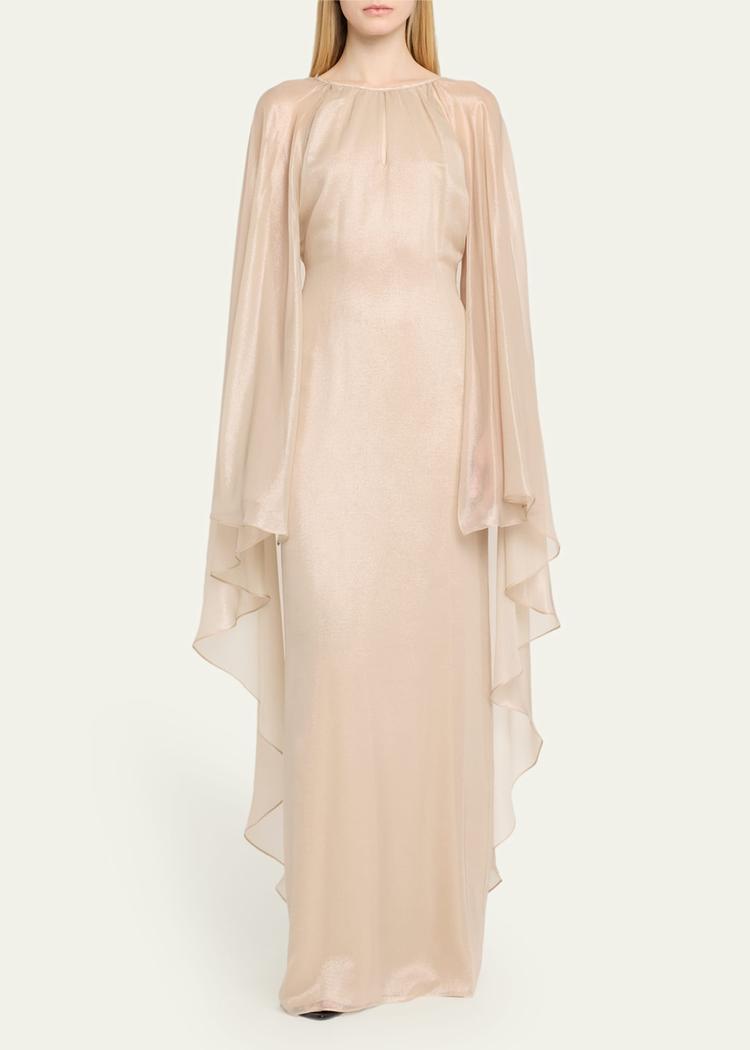 wet look flowy caftan gown