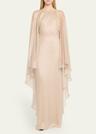 wet look flowy caftan gown