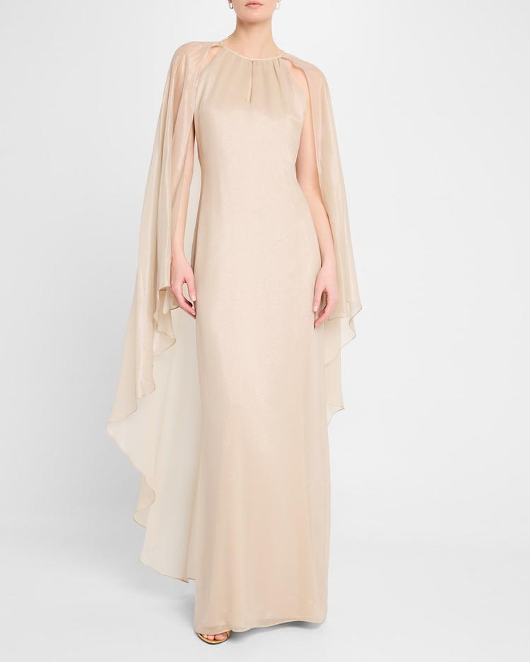 wet look flowy caftan gown