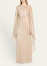 wet look flowy caftan gown