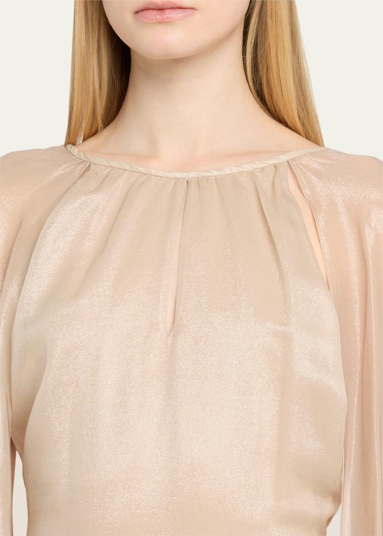 wet look flowy caftan gown