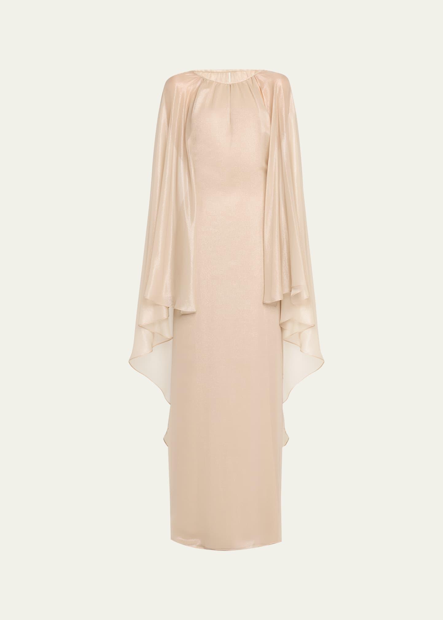 wet look flowy caftan gown