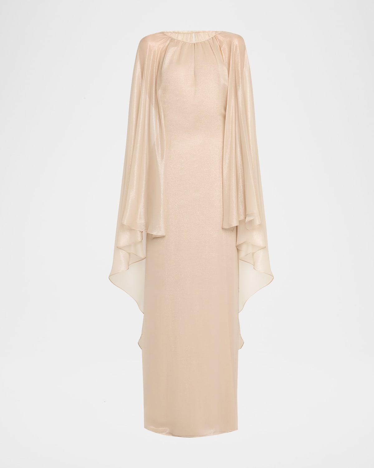 wet look flowy caftan gown