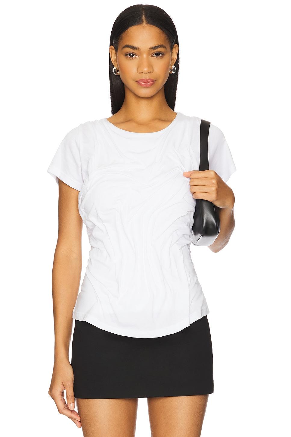 wetlook draped t-shirt