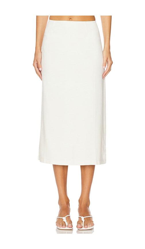 weworewhat a line midi skirt in ivory.