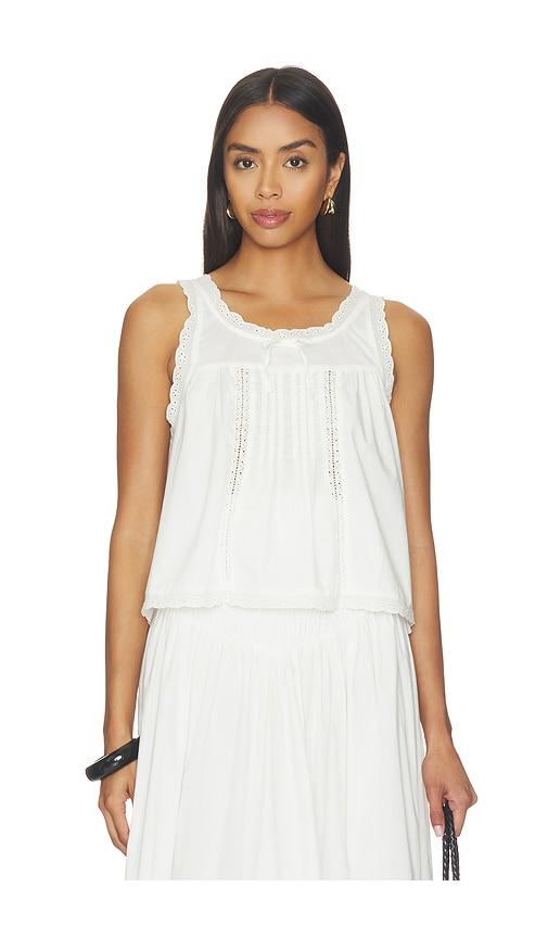 weworewhat baby doll lace top in white.