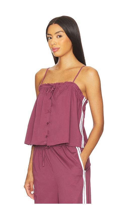 weworewhat button up boxy tank in purple.
