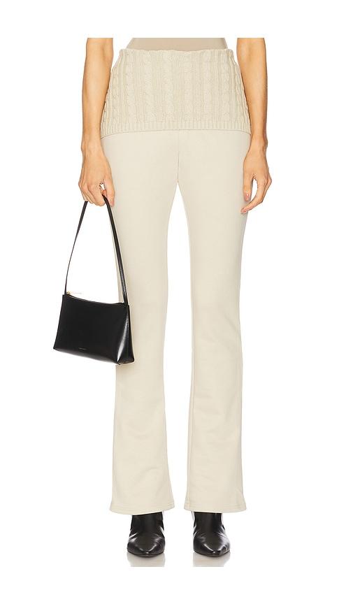 weworewhat cable rolled pant in ivory.