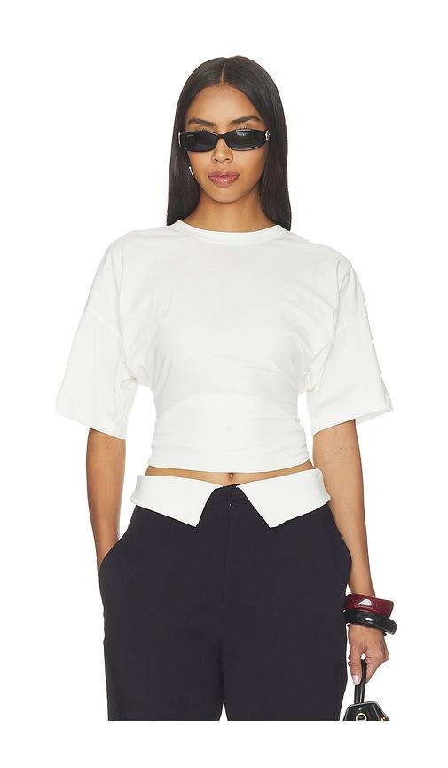 weworewhat cinched t-shirt in white.