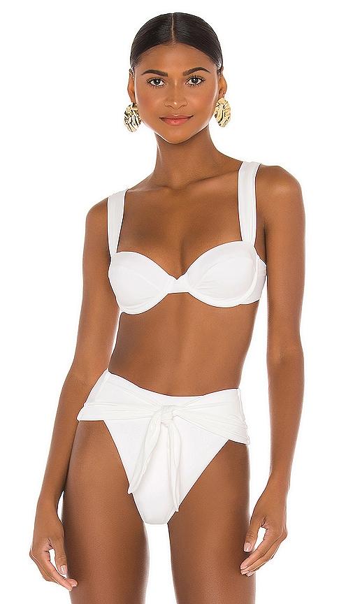weworewhat claudia bikini top in white.