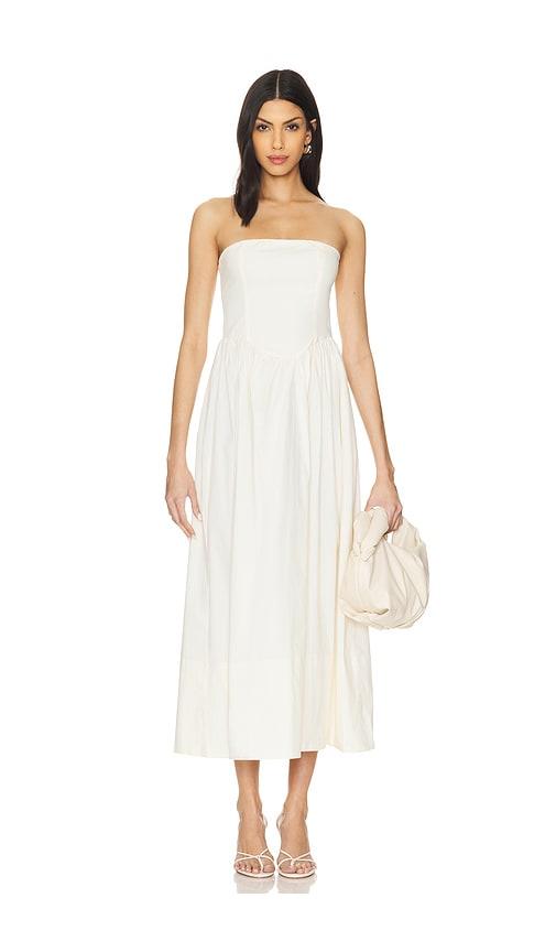 weworewhat corset maxi dress in ivory.