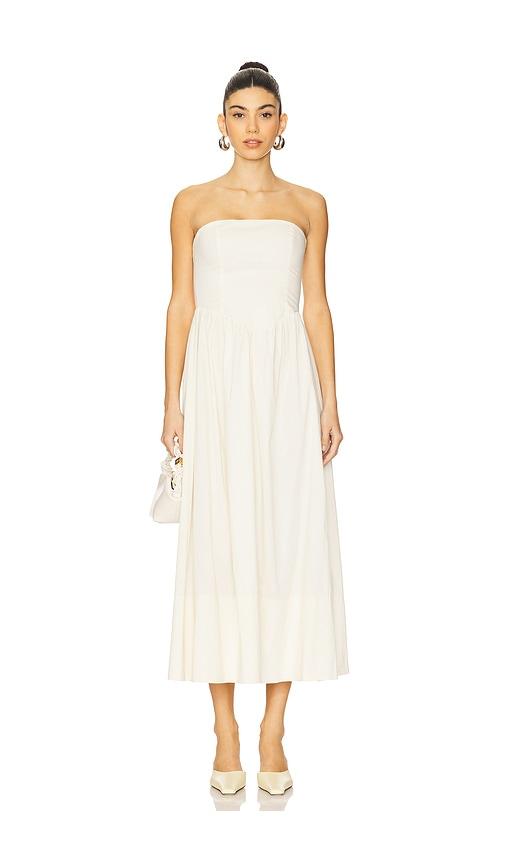 weworewhat corset maxi dress in ivory.