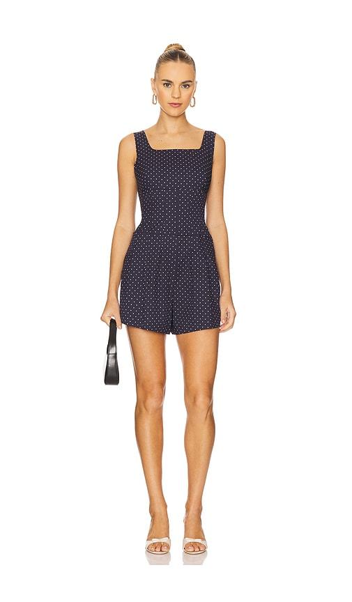 weworewhat corset romper in navy.
