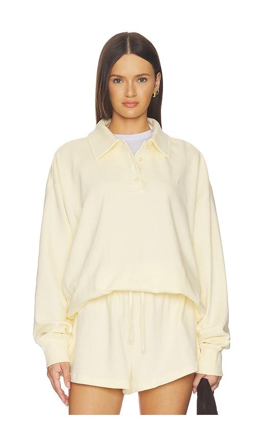 weworewhat henley pull over sweatshirt in lemon.