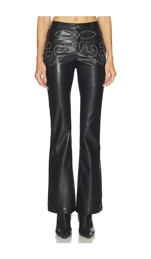 weworewhat low rise western pant in black.