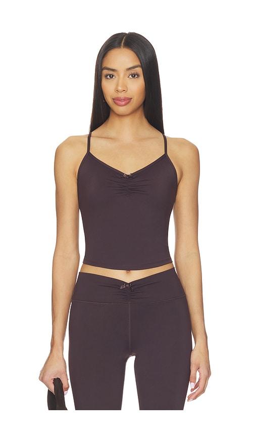 weworewhat ruched cami in brown.