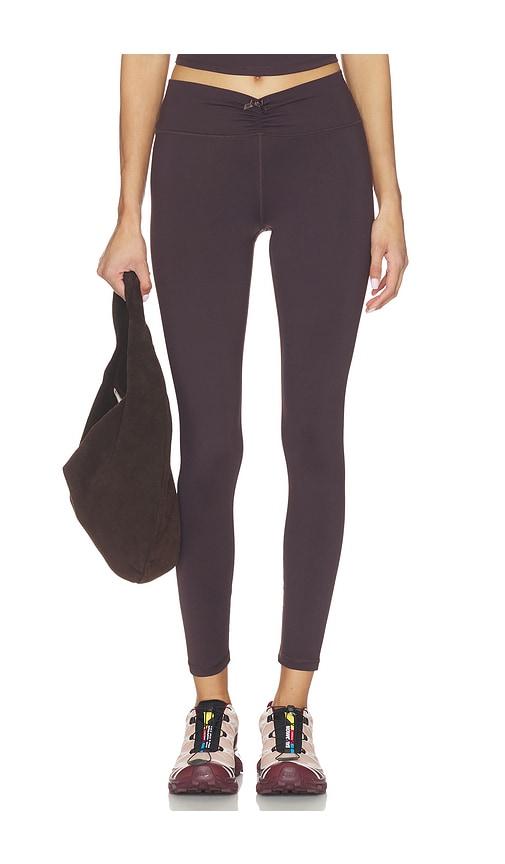 weworewhat ruched v- legging in brown.