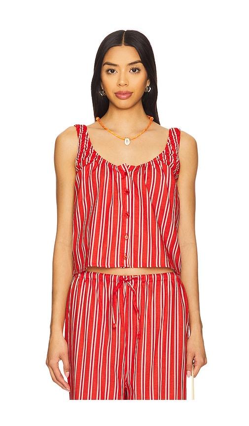weworewhat scoop neck cami in red.