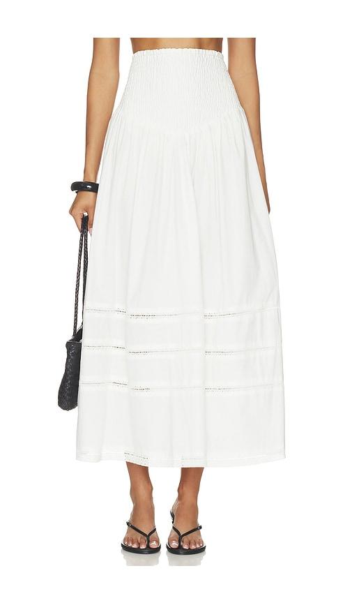 weworewhat smocked maxi skirt in white.