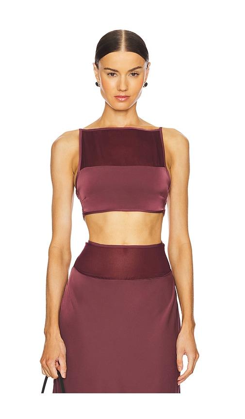 weworewhat square neck cami in burgundy.