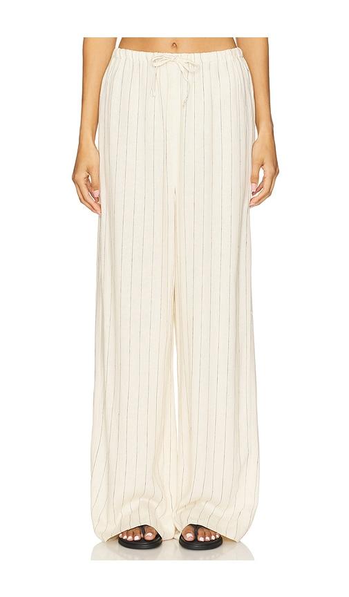 weworewhat tie waist pant in ivory.