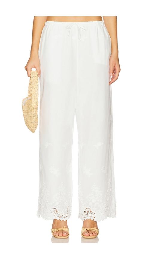 weworewhat tie waist pant in ivory.