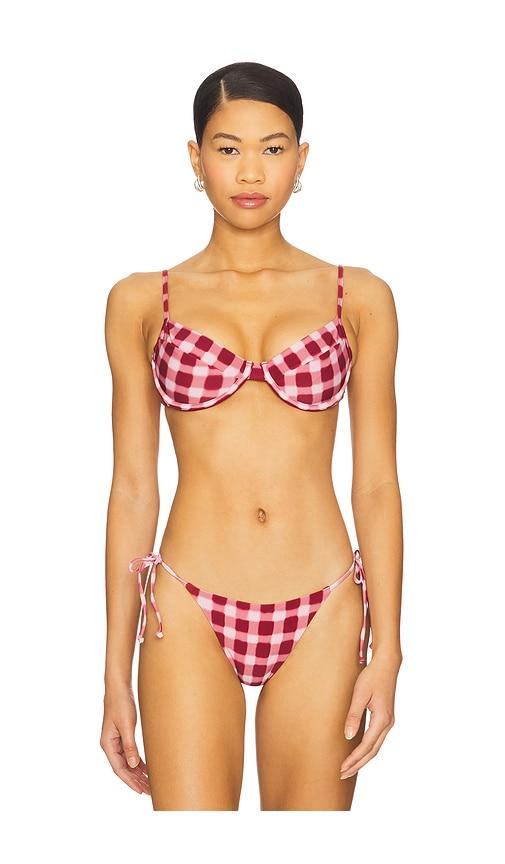 weworewhat underwire bikini top in red.