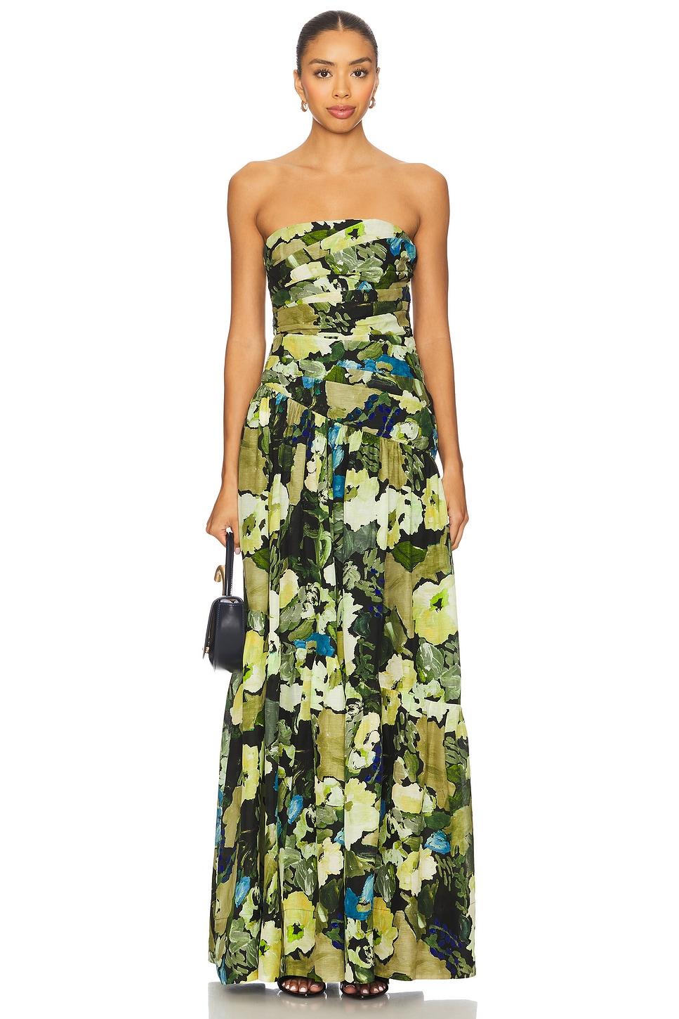 weyes strapless tiered maxi dress