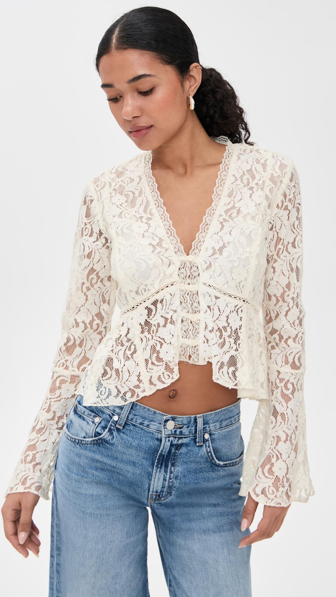 whispering love lace top