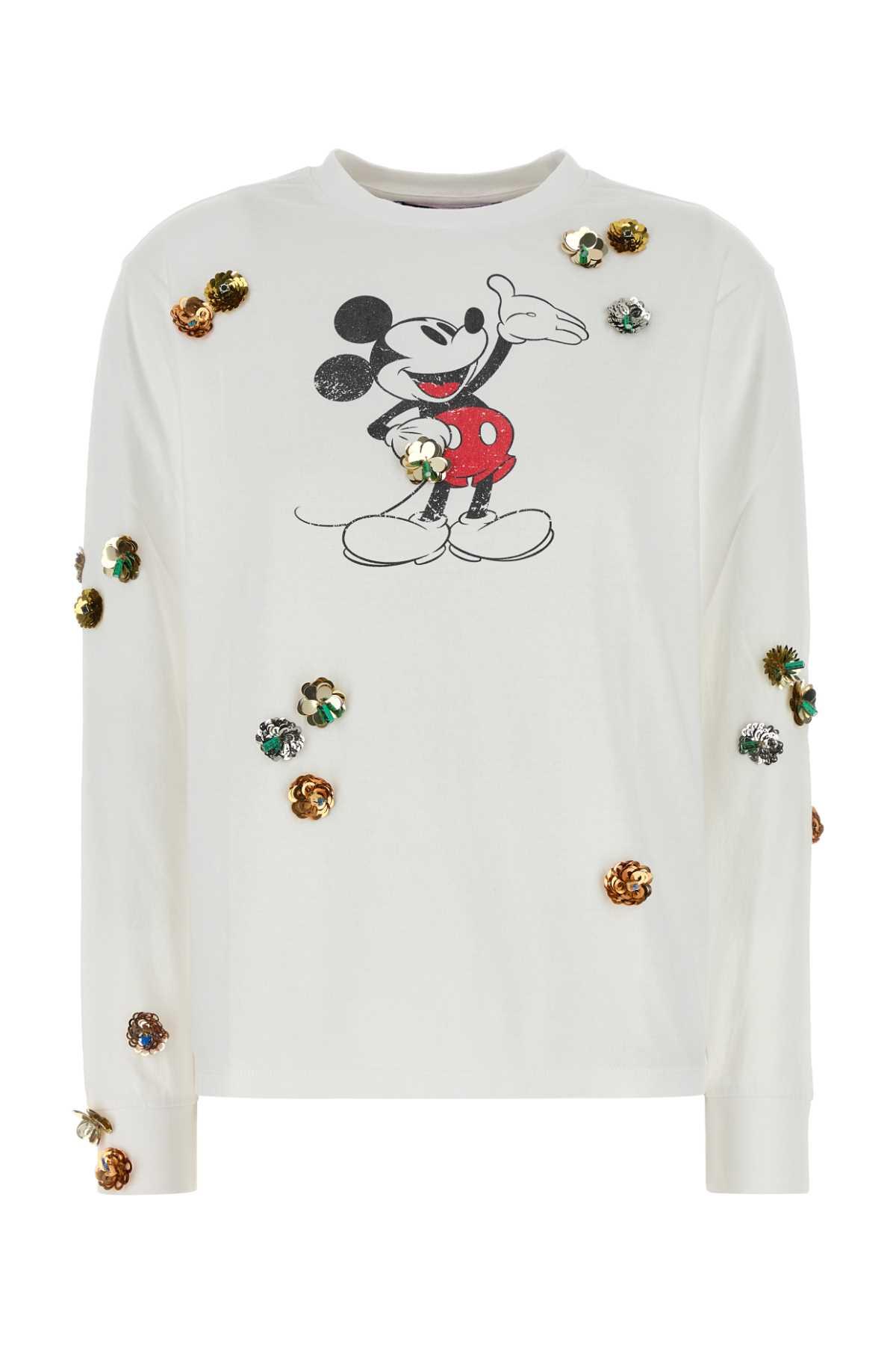 white cotton coperni x disney mickey t-shirt