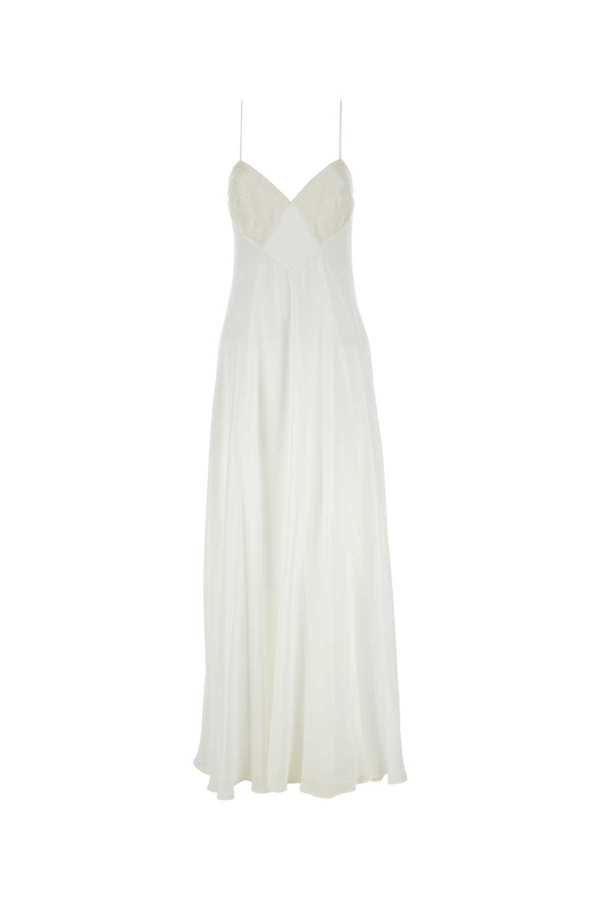 white georgette calmi long dress