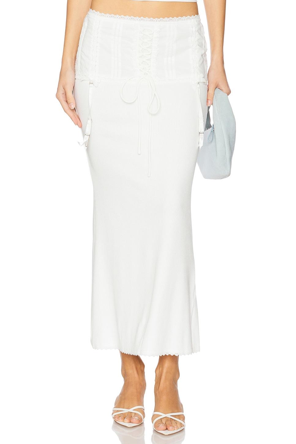 white lace patchwork skirt