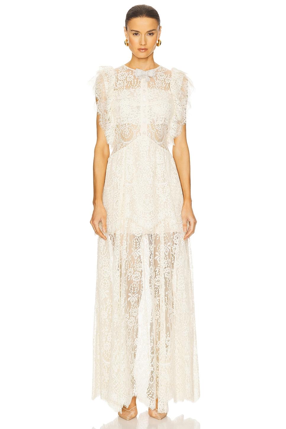 white lace tiered maxi dress