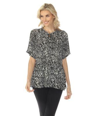 white mark womens short sleeve printed peplum top