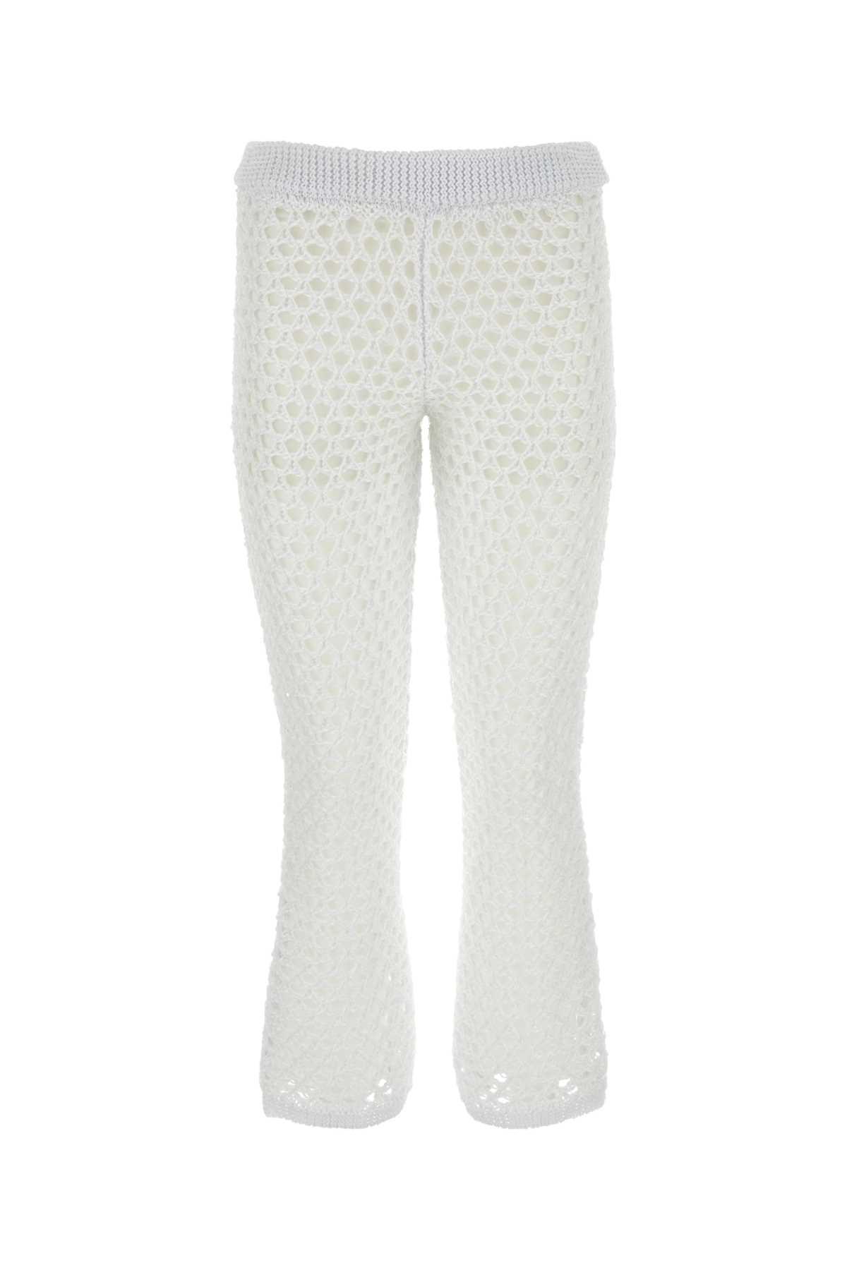 white mesh valentino garavani escape pant
