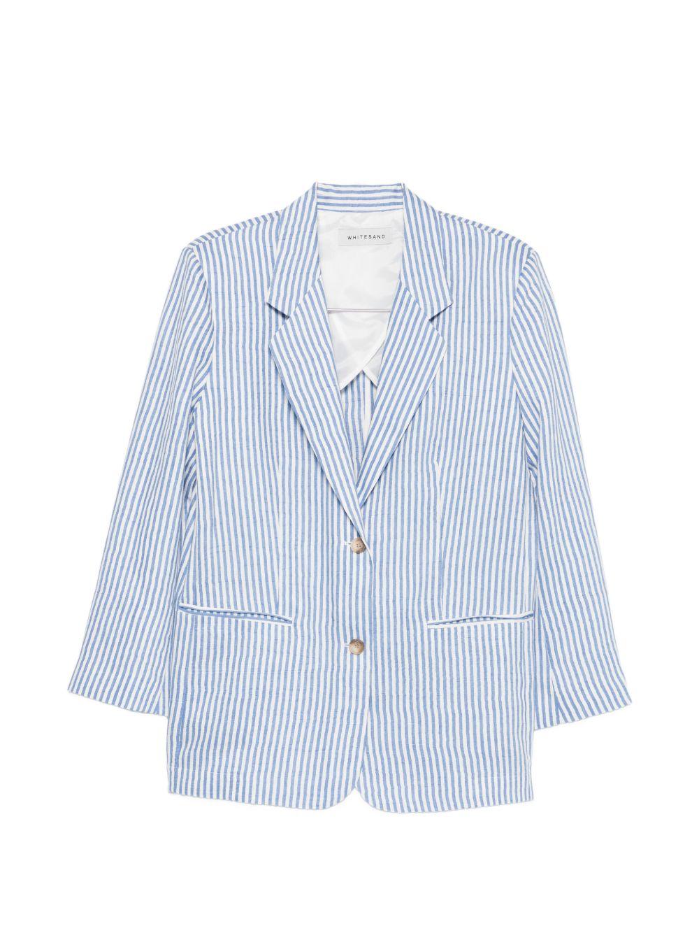 white sand jackets clear blue linen/flax - women