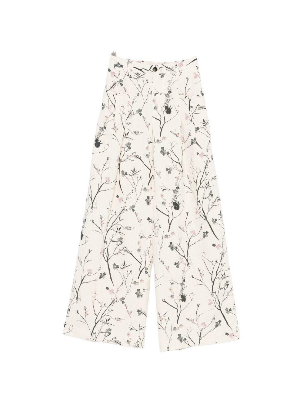 white sand trousers avorio cotton - women