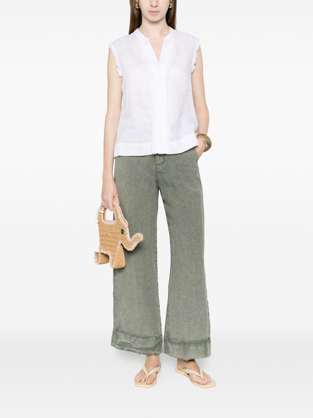 white sand trousers grey linen/flax - women