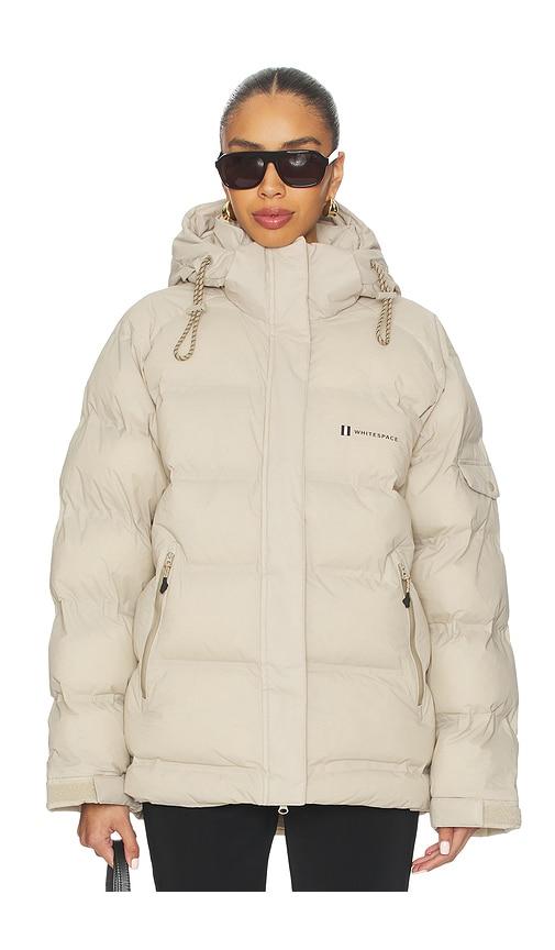 whitespace insulated parka jacket in neutral.