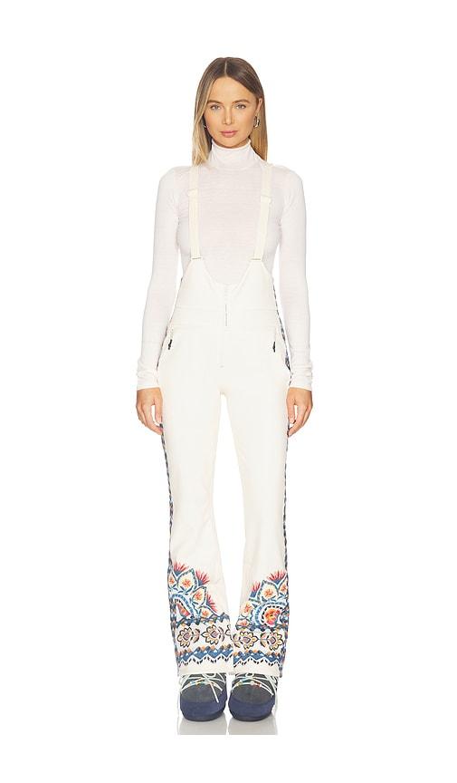 whitespace x farm rio high waisted riding bib pant in cream.